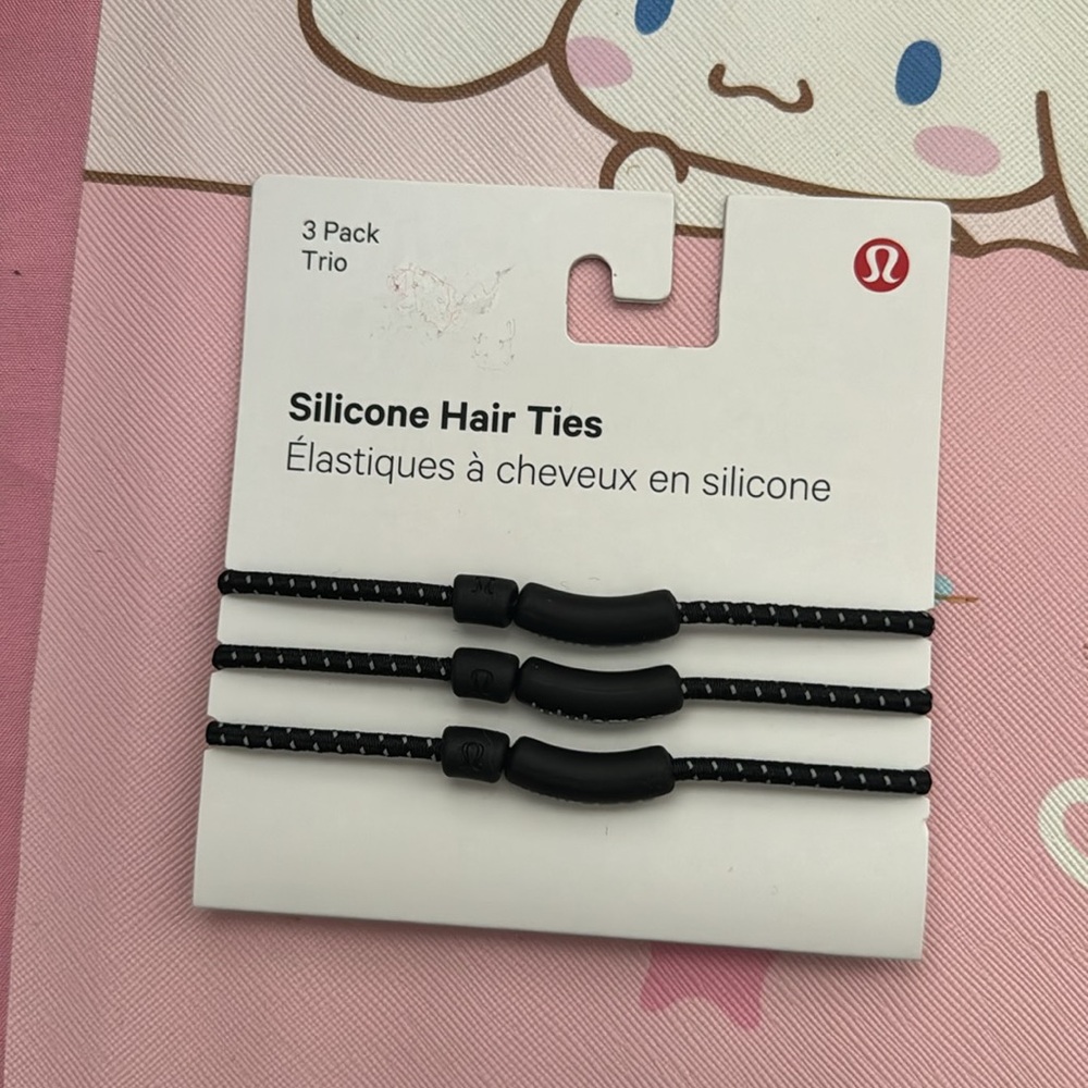 Lululemon Silicone Hair Ties 3 Pack *NWT Black - Picture 3 of 4